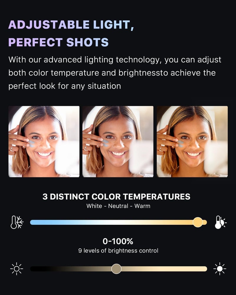 M MYBAT PRO Selfie Ring Light with 72" Tripod Stand - Extendable Selfie Stick with Light for Phone, Live Streaming, Makeup, Travel, Gaming, Video, Includes Phone Holder& USB-C Powered - Image 4
